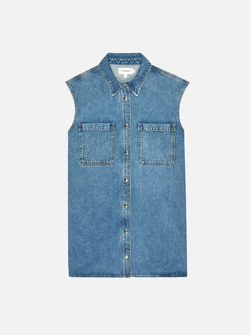 FRAME - The Sleeveless Shirt Dress - Method