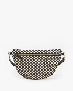 Clare V. - Grande Fanny - Black & Cream Woven Checker