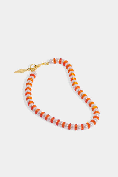 Nicole Romano - Aranciata Pearl & Mandarin Glass Necklace
