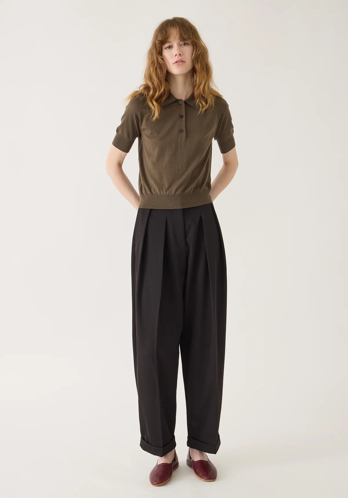 DEMYLEE - Jarvis Superfine Merino Wool Polo Top - Loden