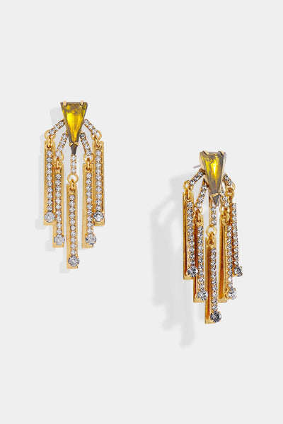 Nicole Romano - Ragetti Triangle, Crystal Burst & Fringe Earring