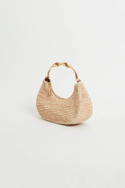 SIMKHAI - Nixi Raffia Mini Hobo - Natural