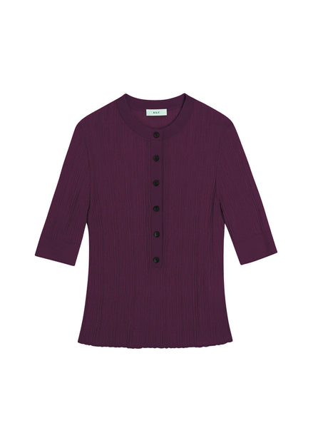 A.L.C. - Fisher Fine Cotton Knit Top - Plum