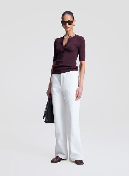 A.L.C. - Fisher Fine Cotton Knit Top - Plum