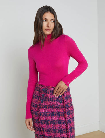 L’AGENCE - Flora Turtleneck Sweater - Fuchsia Rose