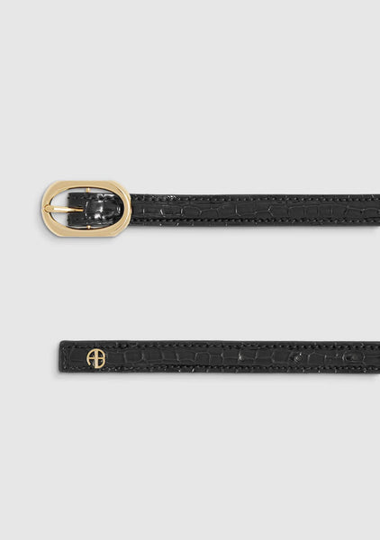 ANINE BING - Mini Mara Belt - Black Embossed