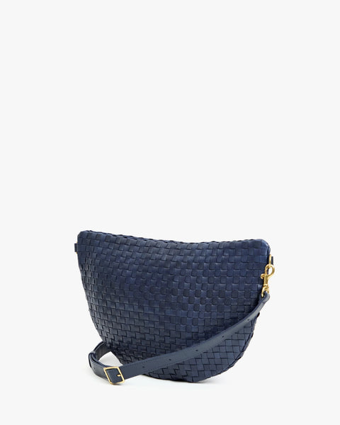 Clare V. - Grande Fanny - Bleu Marine Woven Checker
