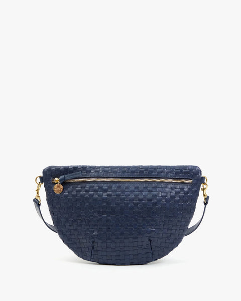 Clare V. - Grande Fanny - Bleu Marine Woven Checker