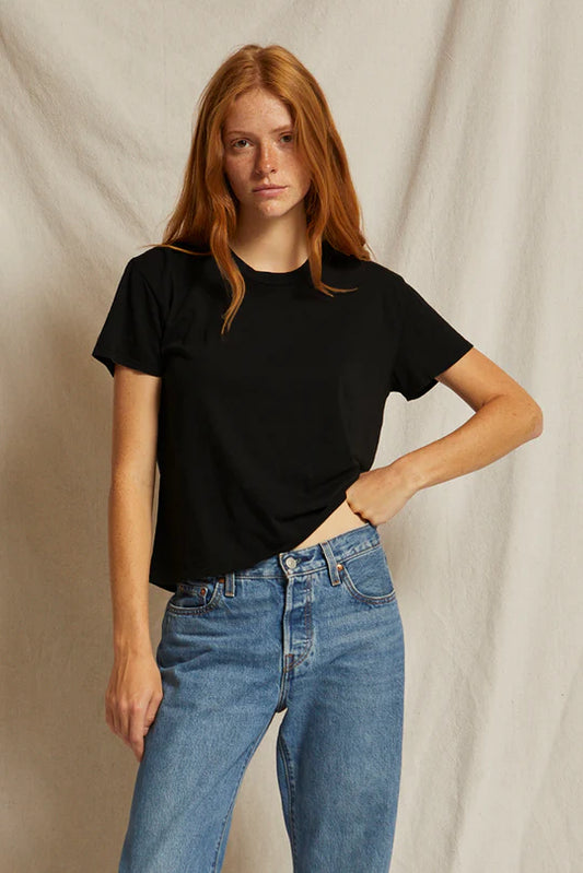 Harley Cotton Boxy Crew Tee - True Black