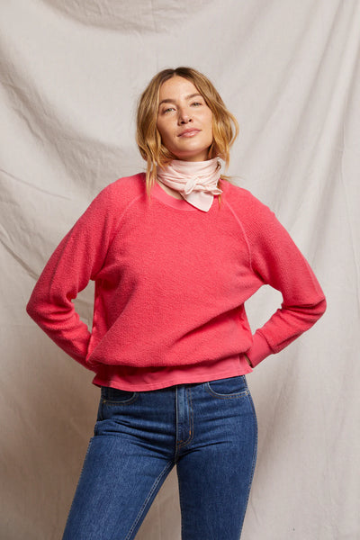 Perfect White Tee - Ziggy Crewneck - Pink Bloom