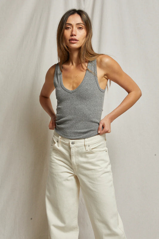 Perfect White Tee - Maria Tank - Dark Heather Grey