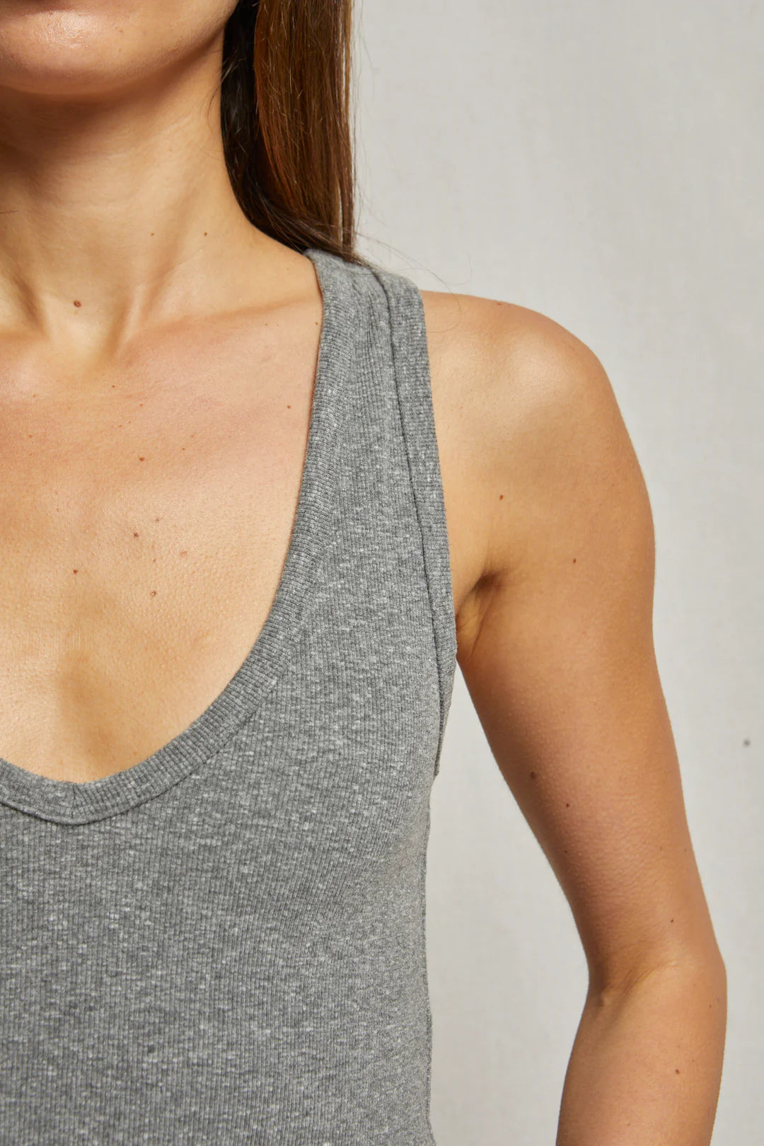 Perfect White Tee - Maria Tank - Dark Heather Grey