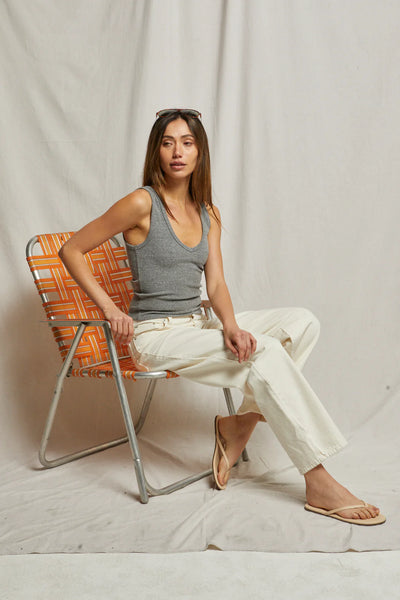 Perfect White Tee - Maria Tank - Dark Heather Grey