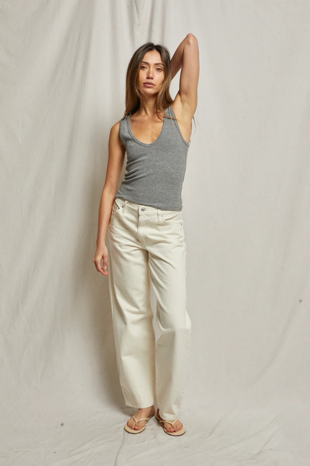 Perfect White Tee - Maria Tank - Dark Heather Grey