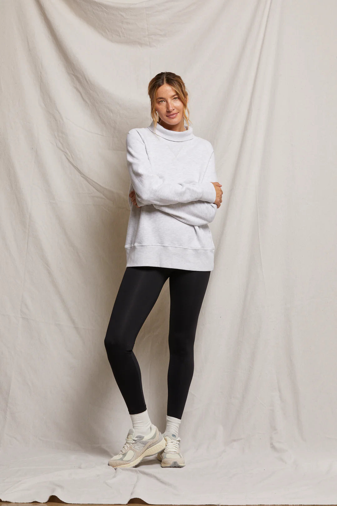 Perfect White Tee - Faris Oversized Turtleneck - Ash