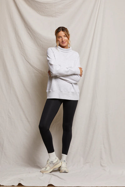 Perfect White Tee - Faris Oversized Turtleneck - Ash