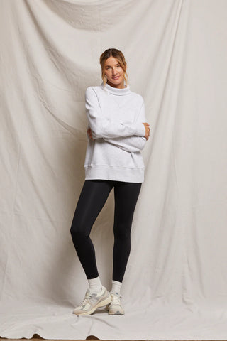 Perfect White Tee - Faris Oversized Turtleneck - Ash