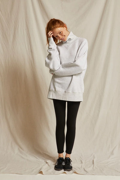 Perfect White Tee - Faris Oversized Turtleneck - Ash
