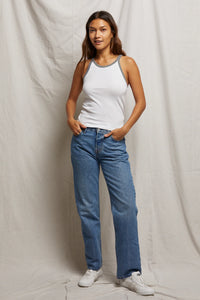 Perfect White Tee - Shae Tank - White/Heather Grey
