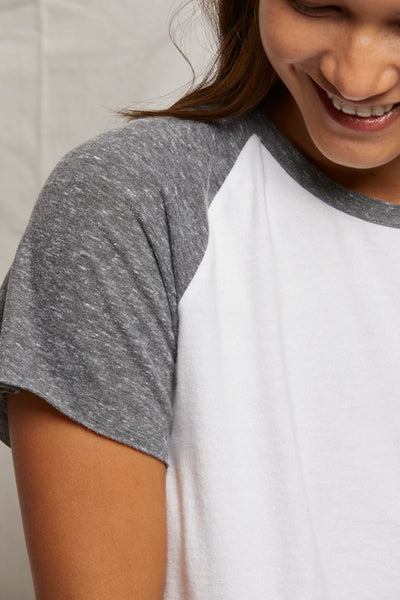 Perfect White Tee - Britt Tee - White/Heather Grey