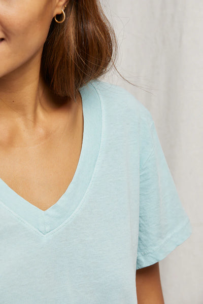Perfect White Tee - Hendrix Tee - Iced Aqua