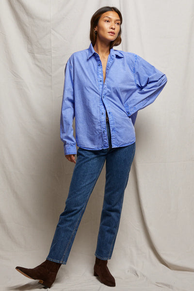 Perfect White Tee - James Button Down - Violet Blue