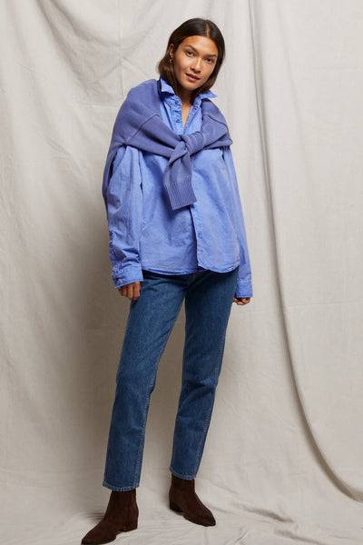 Perfect White Tee - James Button Down - Violet Blue
