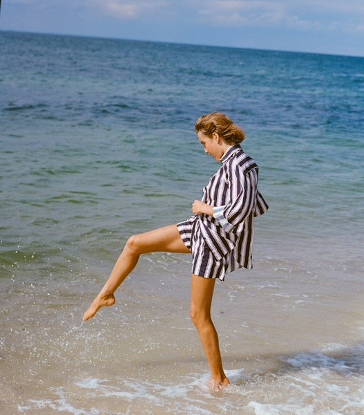 MIKOH - Paseo Shirt - Cabernet Stripe