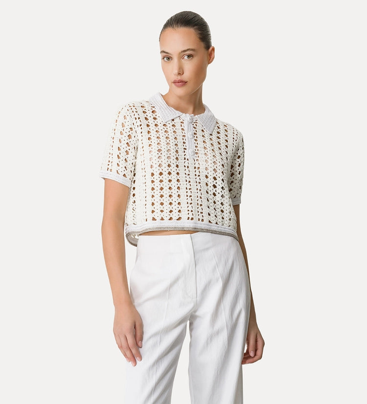 forte_forte - Cropped Polo Top - Giglio