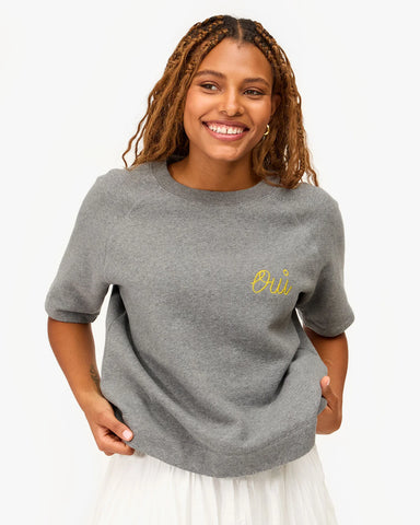 Clare V. - Short Sleeve Sweatshirt - Grey Melange
