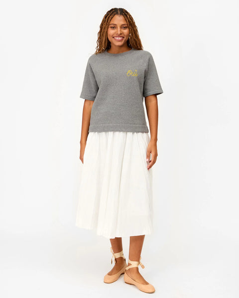 Clare V. - Short Sleeve Sweatshirt - Grey Melange