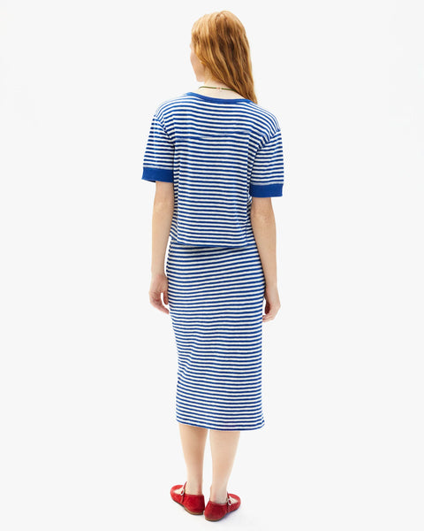 Clare V. - Le Tube Skirt - Cobalt/Cream Stripe