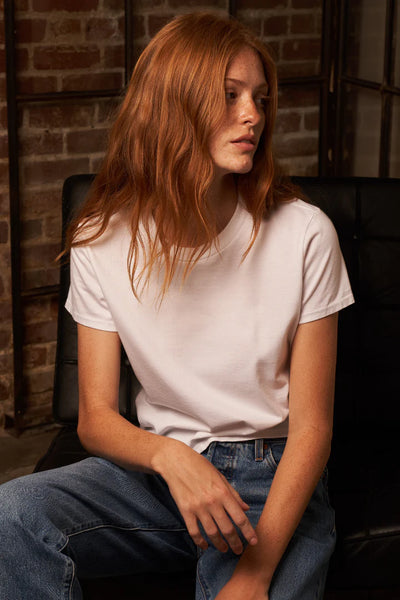 Perfect White Tee - Springsteen Baby Tee - True Black/White