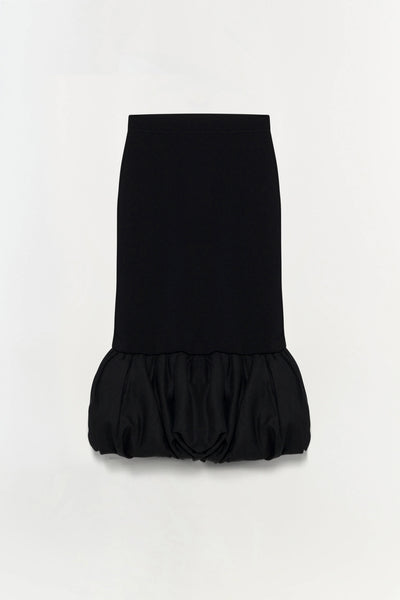 SIMKHAI - Camille Linen Knit Midi Skirt - Black