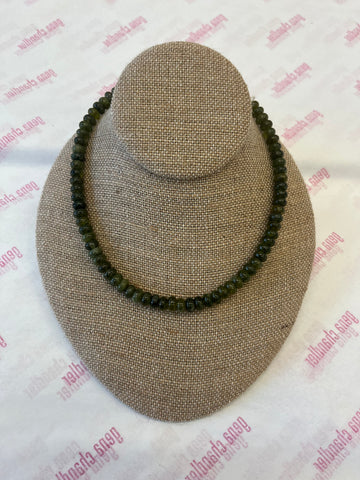 G.GIRL GEMS - Plain Gemstone Necklace - Olive