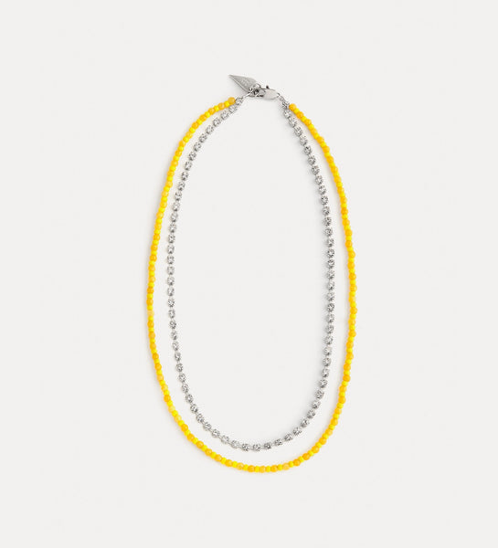 forte_forte - Strass and Beads Necklace - Daffodil/Lacca