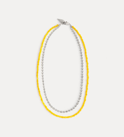 forte_forte - Strass and Beads Necklace - Daffodil/Lacca