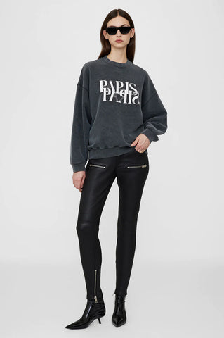 ANINE BING - Jaci Paris Sweatshirt - Washed Black