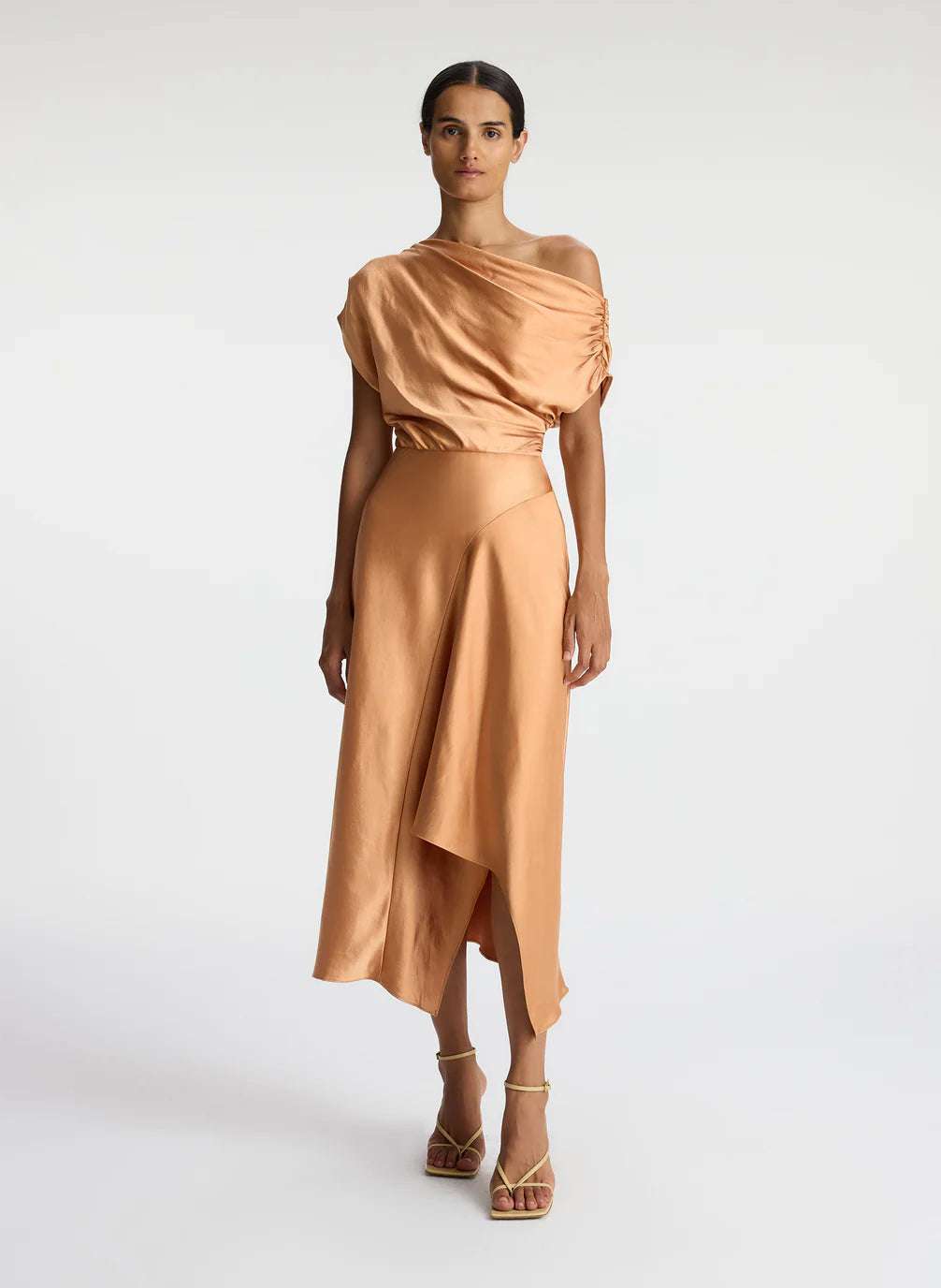 ALC - Jasmine Satin Midi Dress - Sandstone