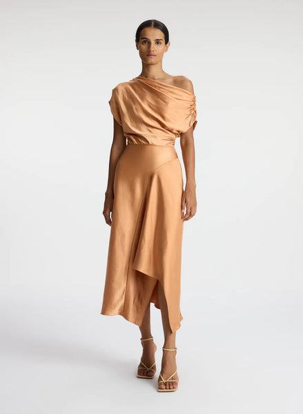 ALC - Jasmine Satin Midi Dress - Sandstone