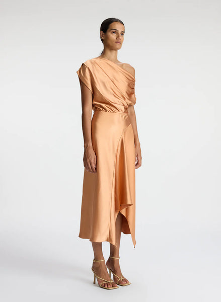 ALC - Jasmine Satin Midi Dress - Sandstone