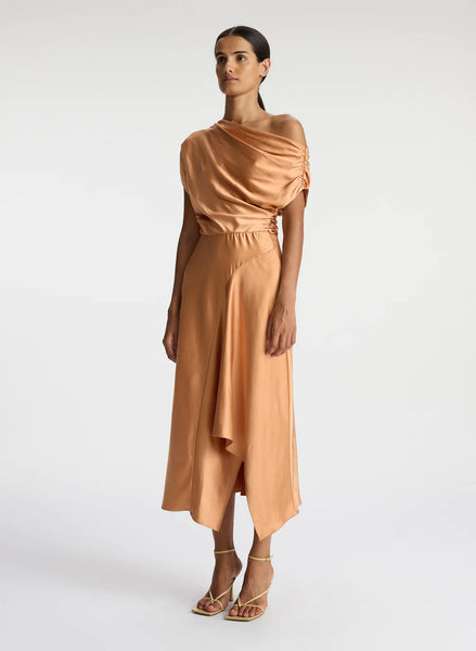 ALC - Jasmine Satin Midi Dress - Sandstone