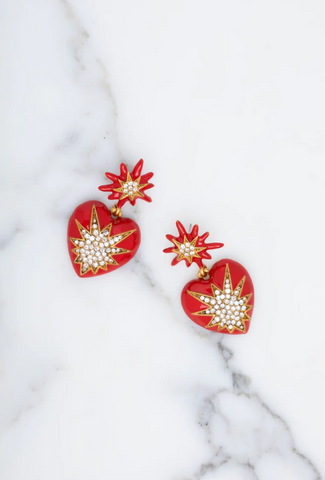Elizabeth Cole - Love Me Earrings - Red