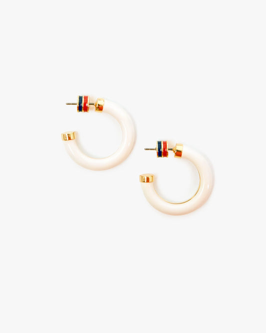 Clare V. - Le Tube Hoop Earrings - Cream