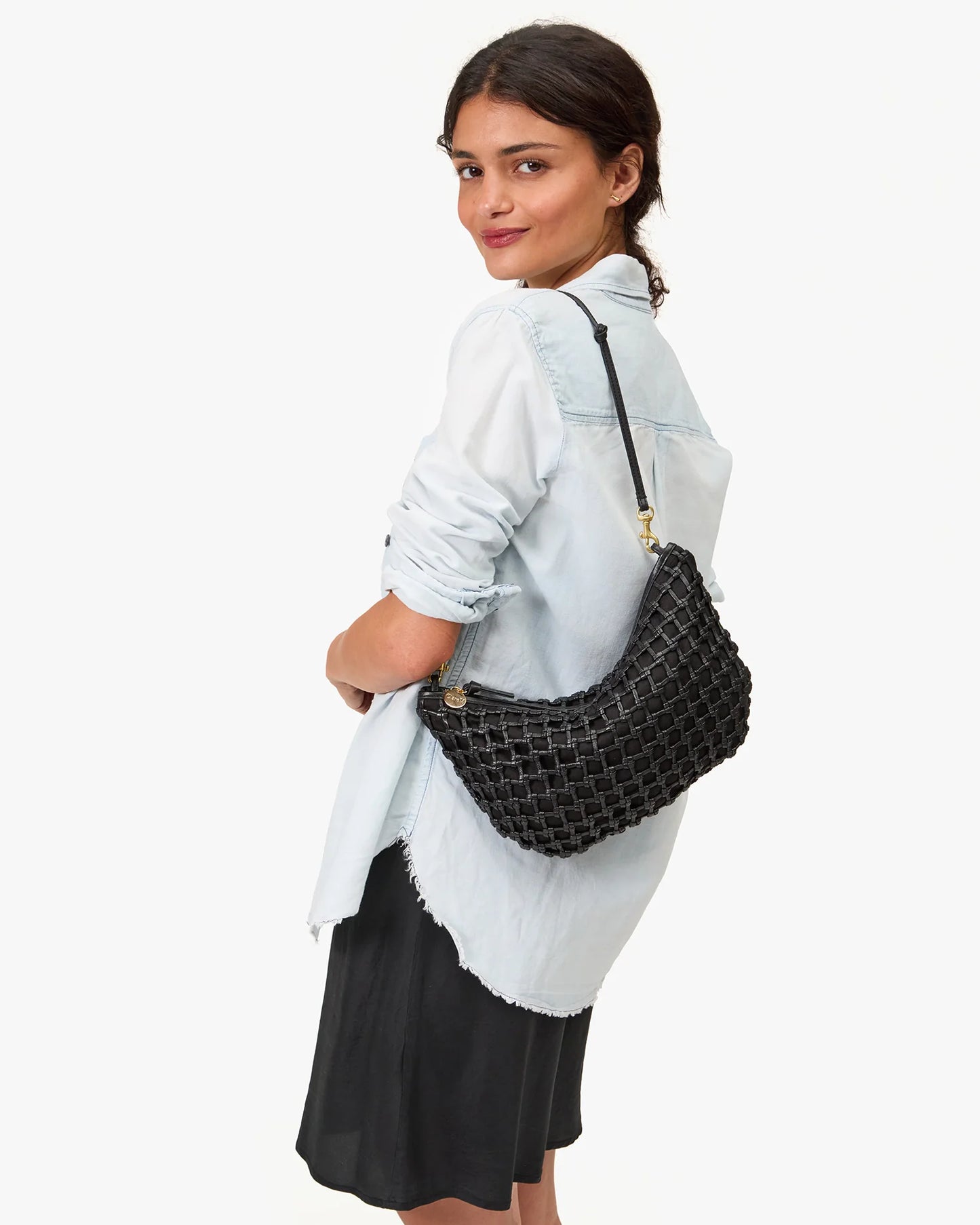 Clare V. - Lune - Black Knot Woven Leather