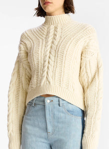 ALC - Shelby Cable Knight Sweater - Natural