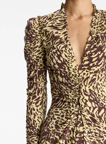 ALC - Marcie Dress - Golden Haze/Chocolate Plum