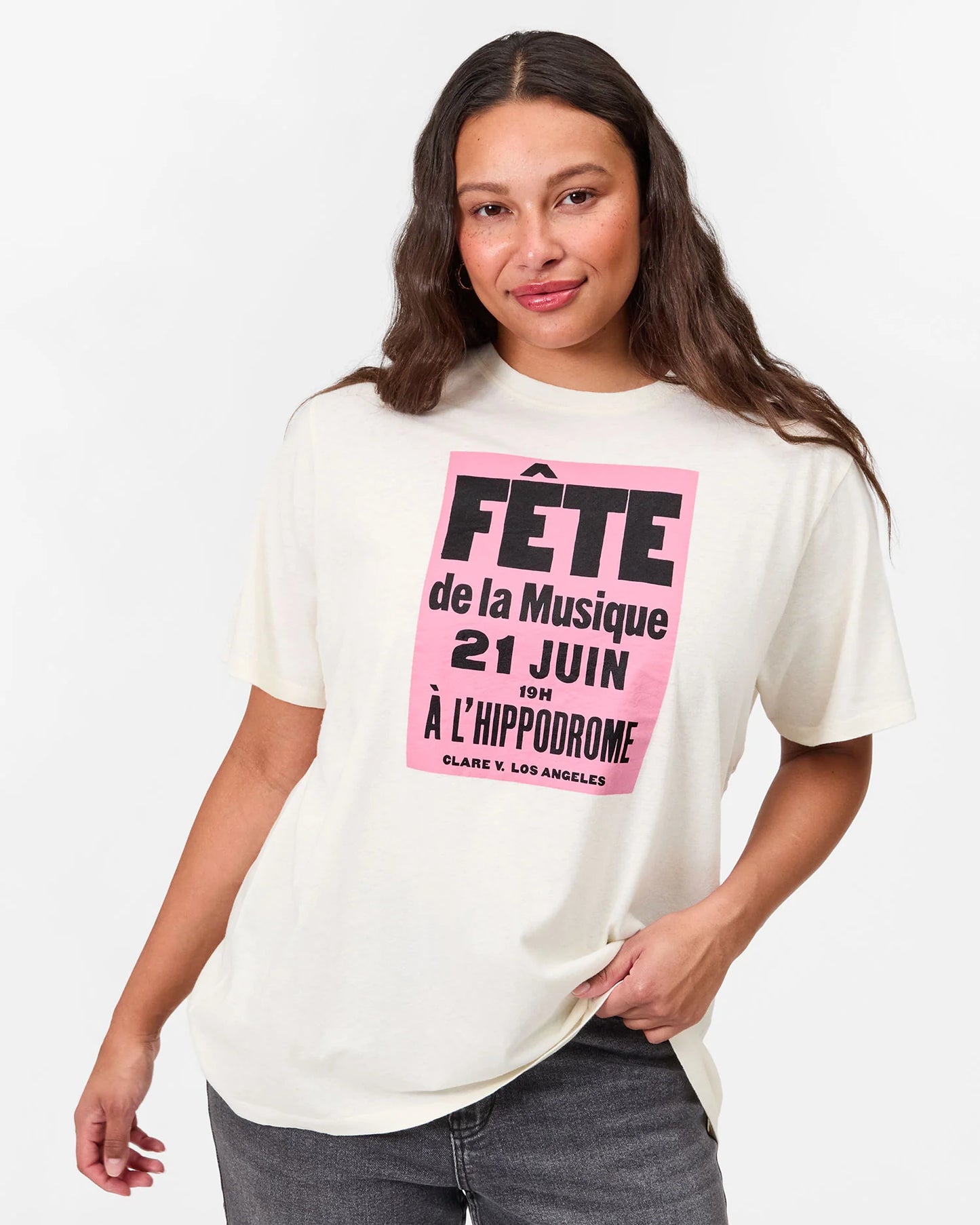 Clare V. - Original Tee - Cream w/ Poppy Fête De La Musique