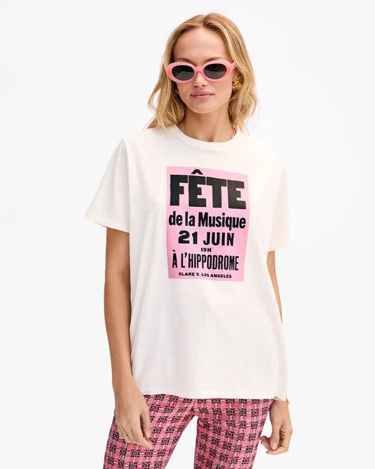 Clare V. - Original Tee - Cream w/ Poppy Fête De La Musique