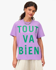 Clare V. - Original Tee - Faded Wild Purple w/ Green Tout Va Bien